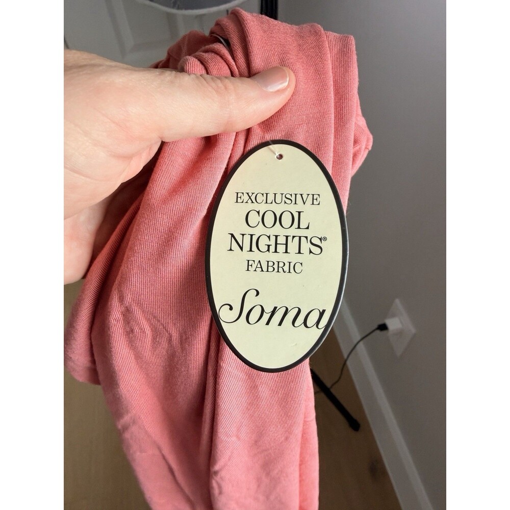 Soma Cool Nights Sleep Top Size Small S Peach Soft Bamboo Feel Surplice NWT $70 - Picture 4 of 6